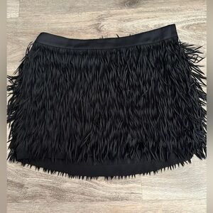 NWT fringe black mini skirt sz M